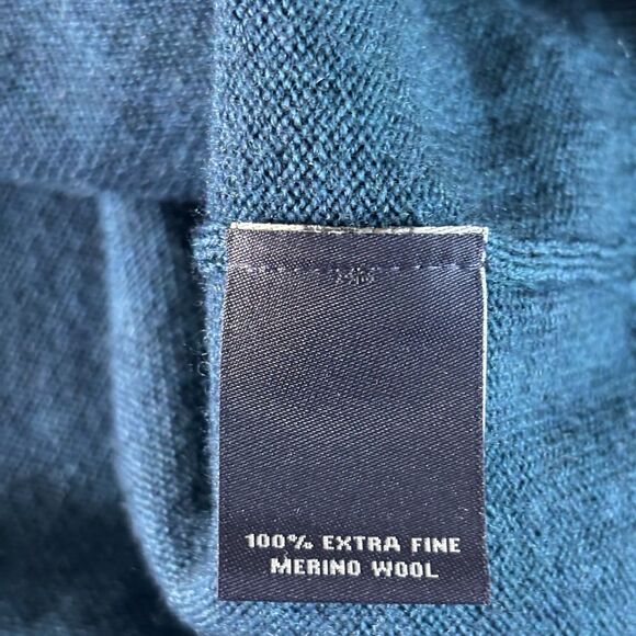 HART SCHAFFNER MARX extra fine merino wool SIZE M SWEATER LS Blue Mens - Picture 3 of 8